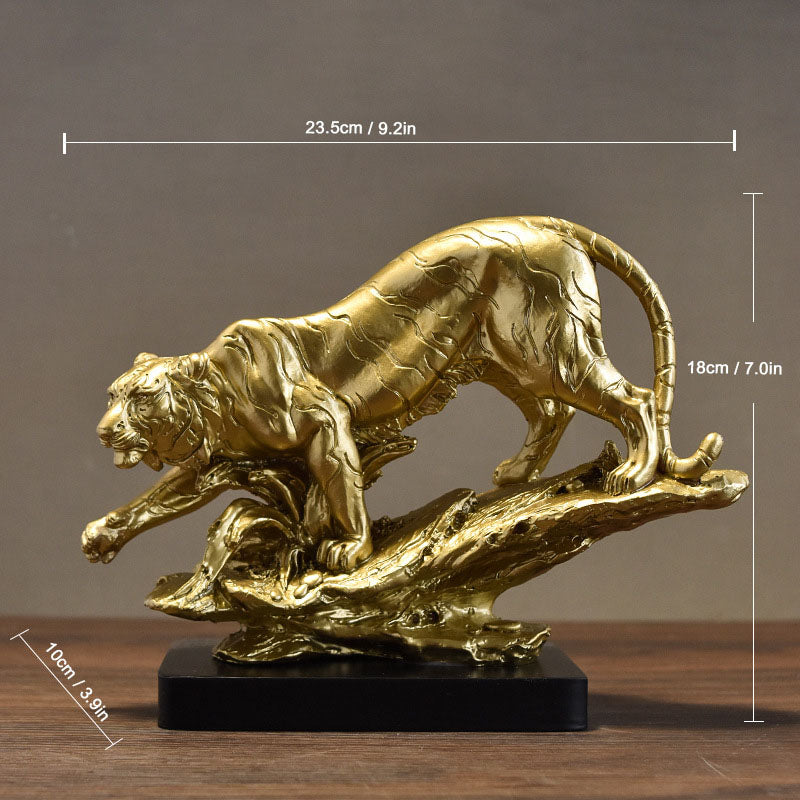 Majestic Golden Tiger Sculpture – Symbol of Power, Courage & Strength