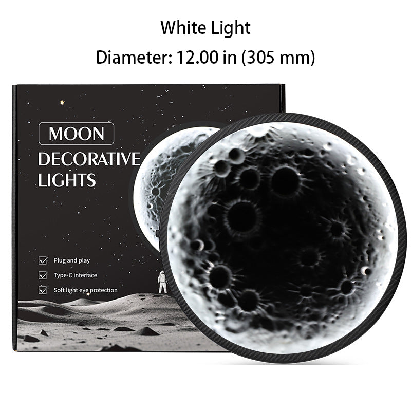 3D Relief Moon-Themed Car Window Decorative Light