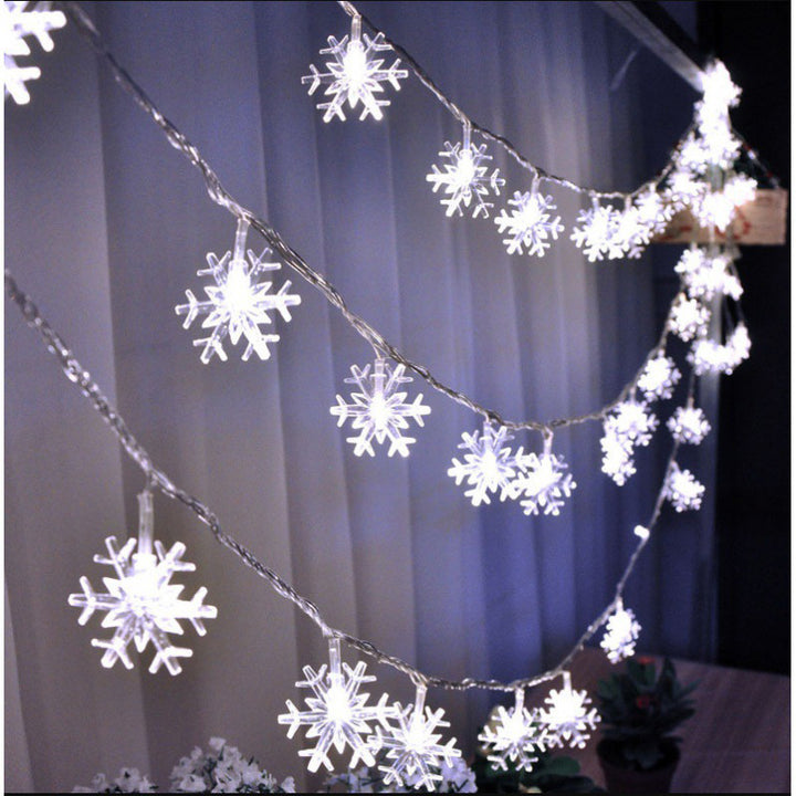 New Waterproof LED Solar Snowflake-Shaped String Lights