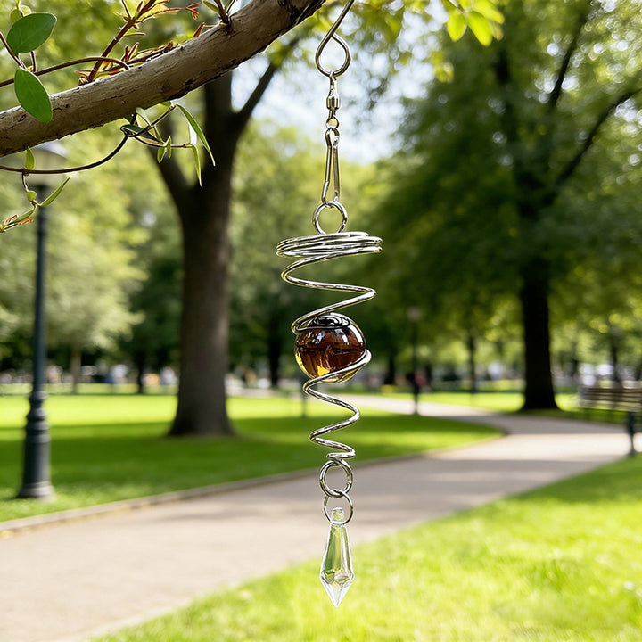 Stackable, rotatable teardrop-shaped wind chime ornament