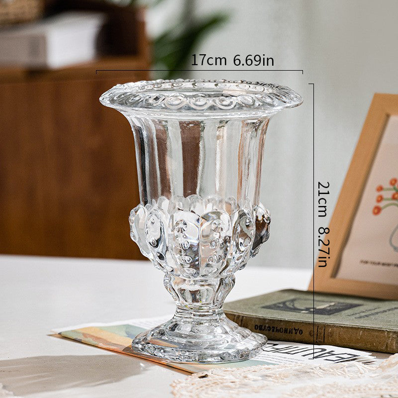 Roman-style pedestal vase for flower arranging