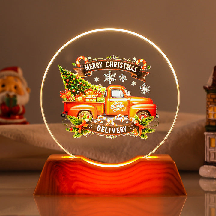 Crystal Holiday Decorative Gift + Small Light-Up Base Night Light