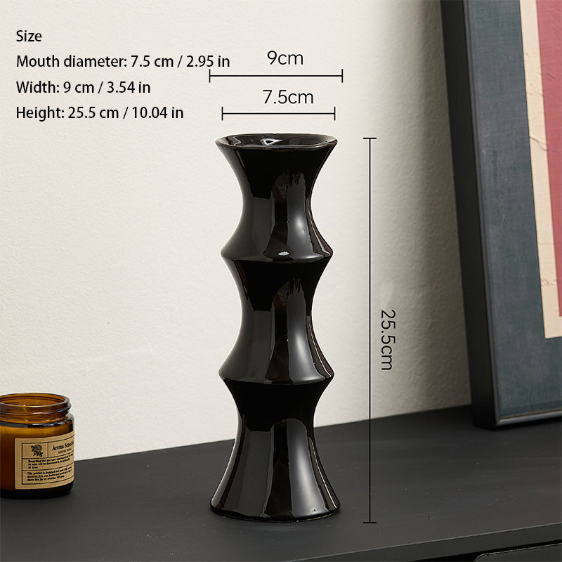 Stylish Bamboo-Style Ceramic Vase