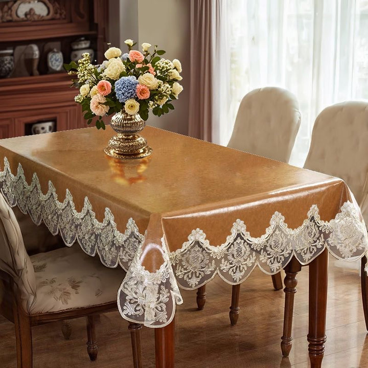 New waterproof, oil-resistant, and heat-resistant leather tablecloth
