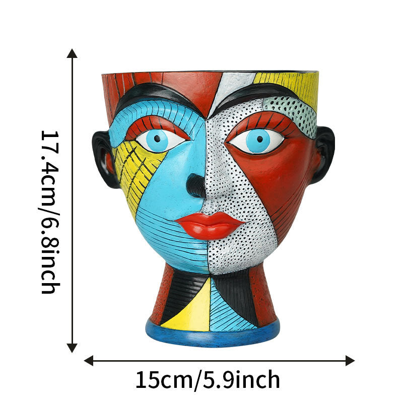 Artistic Face Planter Sculpture