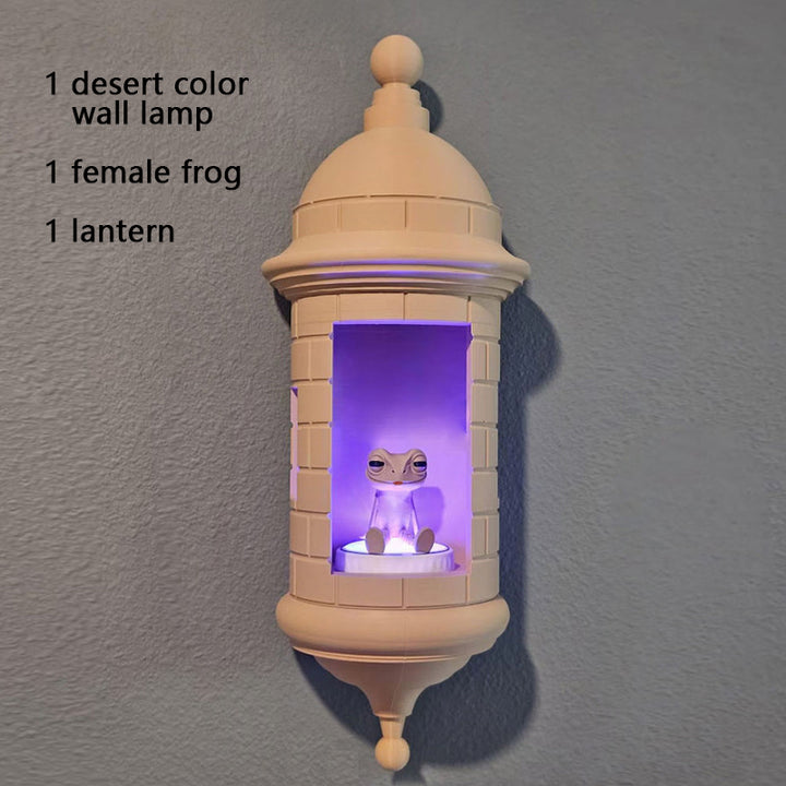3D Desert-Colored Frog-Shaped Wall Lamp Set