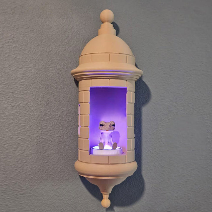 3D Desert-Colored Frog-Shaped Wall Lamp Set