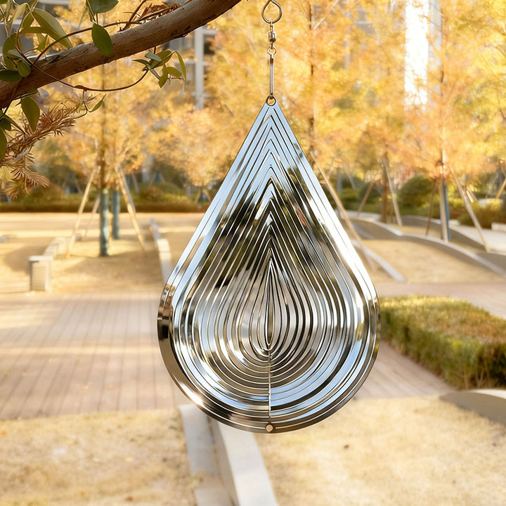 Stackable, rotatable teardrop-shaped wind chime ornament