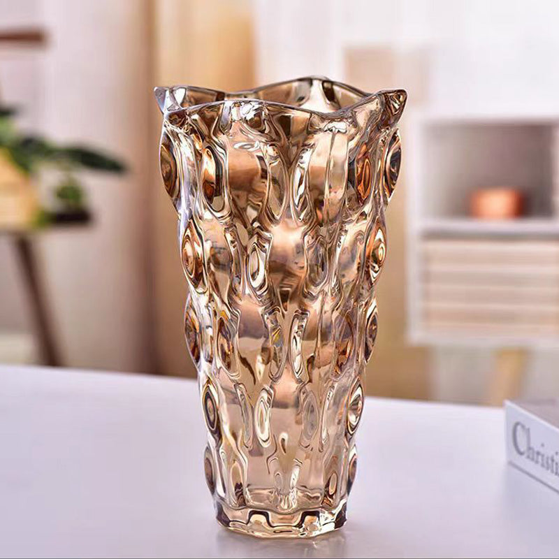 Creative wavy-pattern crystal vase