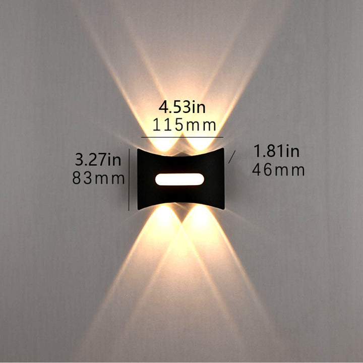 Waterproof dual-head outdoor wall light with plastic housing