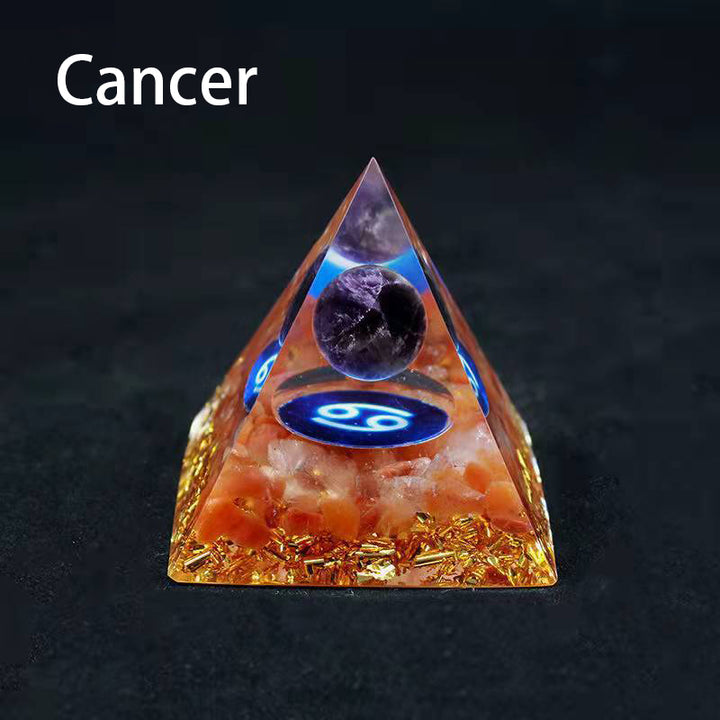 12 Zodiac Sign Resin Crystal Pyramid – Gift for Kids