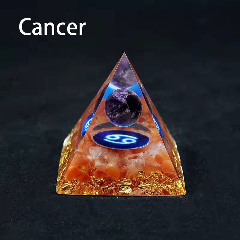 12 Zodiac Sign Resin Crystal Pyramid – Gift for Kids