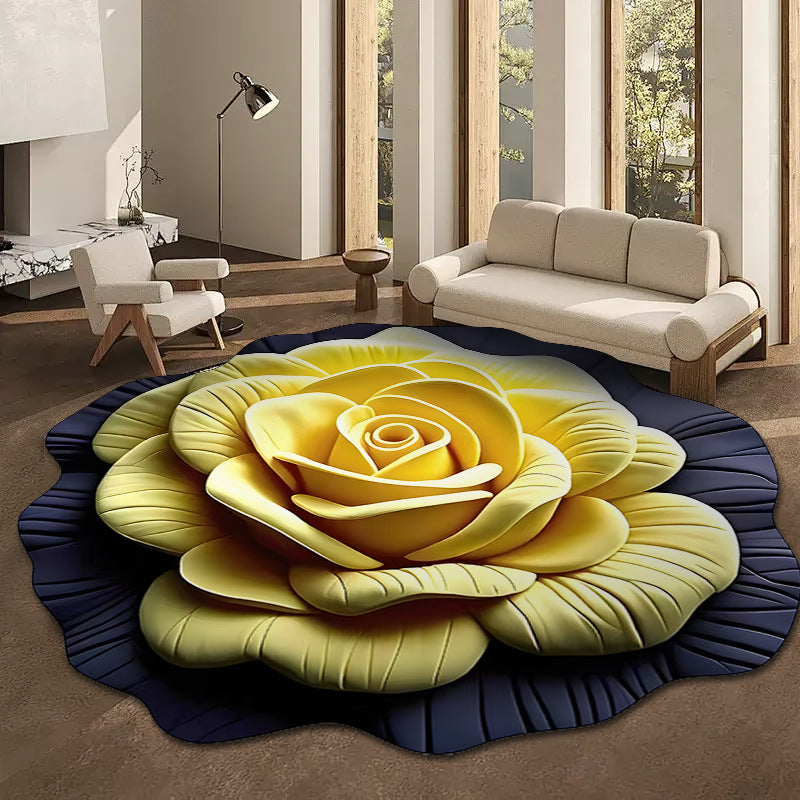Exquisite 3D Floral Pattern Non-Slip Diatomaceous Earth Mat
