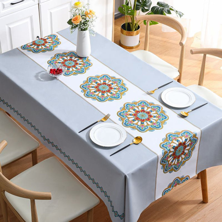 Premium-feel tablecloth: waterproof, oil-resistant, and heat-resistant.