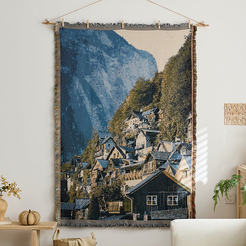 "Instagram-style" fabric wall hanging with cotton tassels