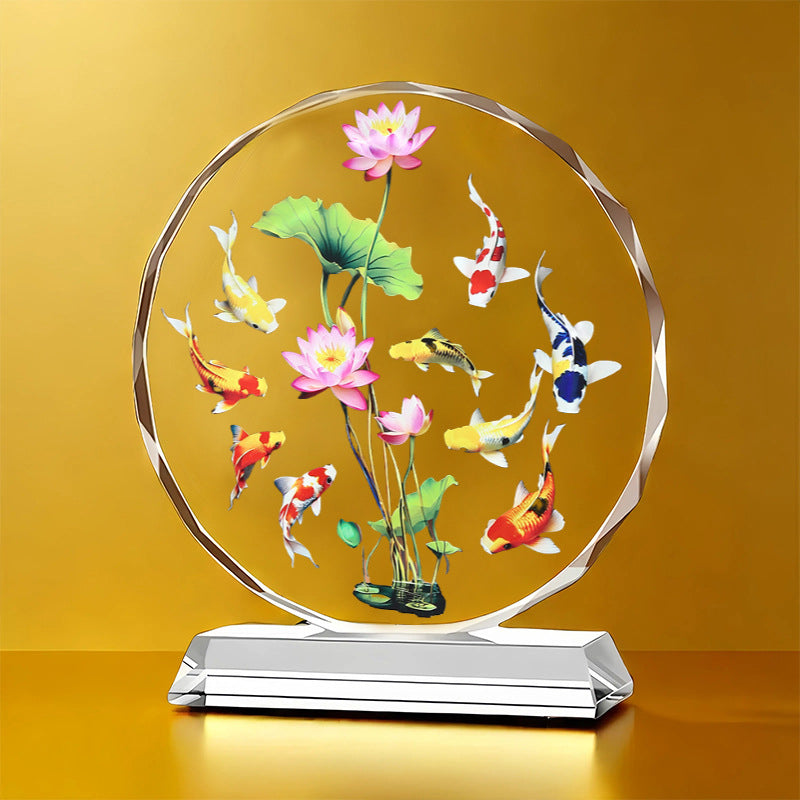 High-End Crystal Fish Desktop Ornament