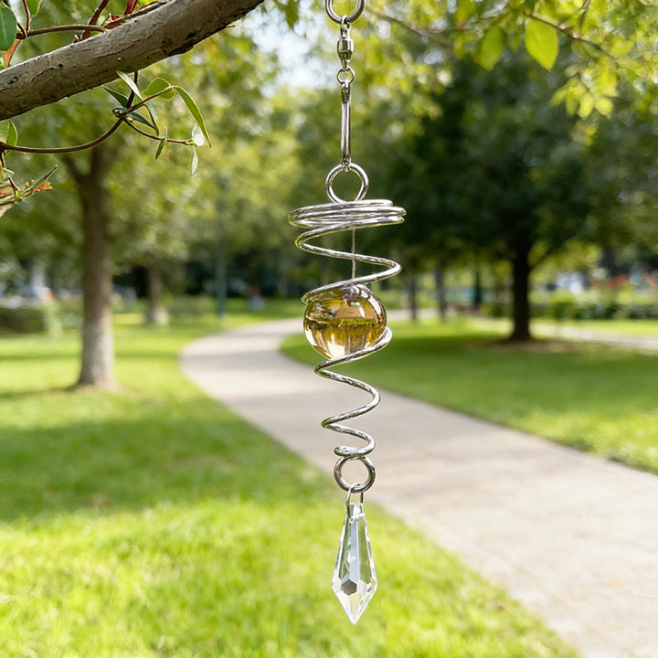 Stackable, rotatable teardrop-shaped wind chime ornament