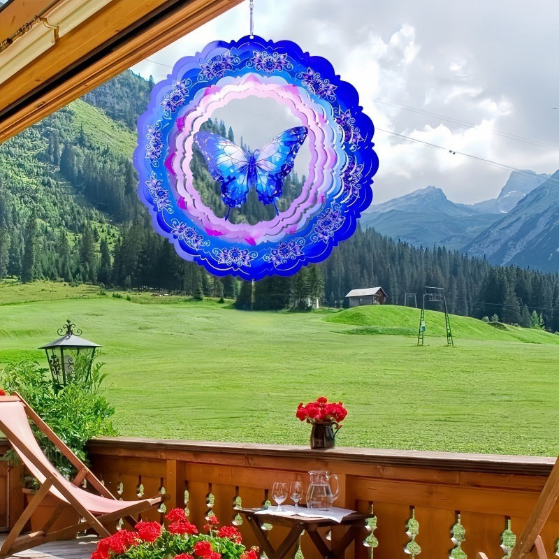Stainless Steel 3D Visual Mandala Wind Spinner Hanging Ornament