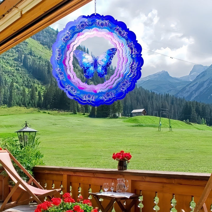 Stainless Steel 3D Visual Mandala Wind Spinner Hanging Ornament