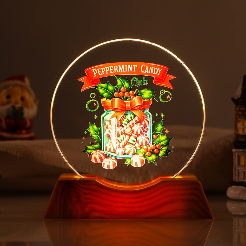 Crystal Holiday Decorative Gift + Small Light-Up Base Night Light
