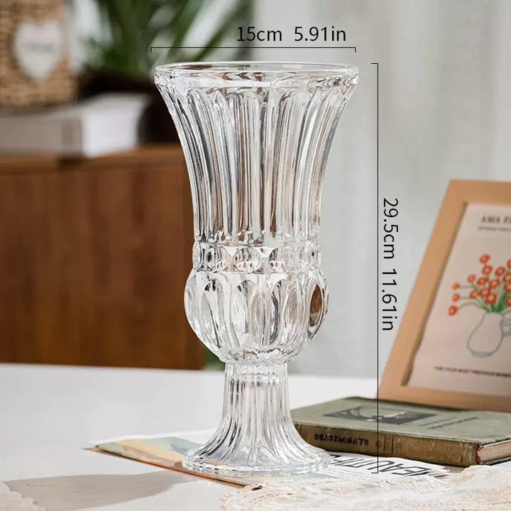 Roman-style pedestal vase for flower arranging