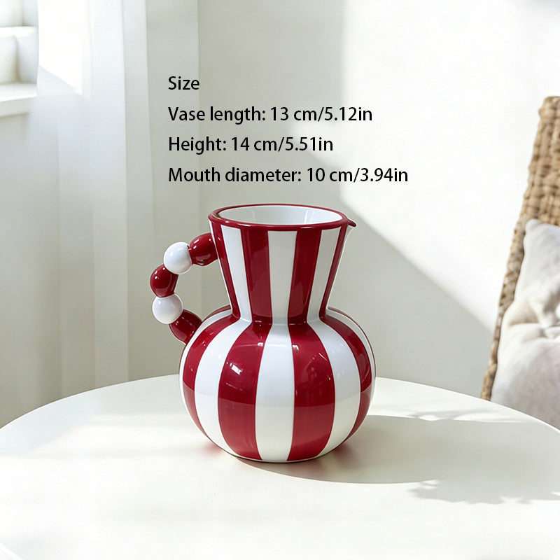 New Nordic-style retro striped ceramic vase