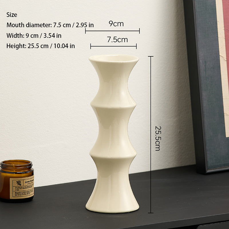 Stylish Bamboo-Style Ceramic Vase