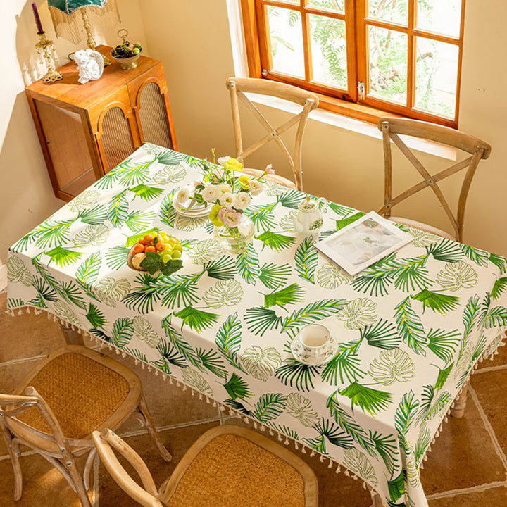 New Tasseled Printed Tablecloth