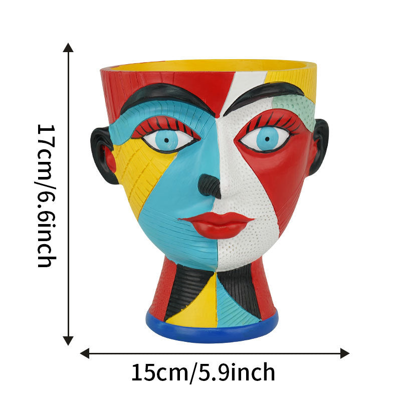 Artistic Face Planter Sculpture