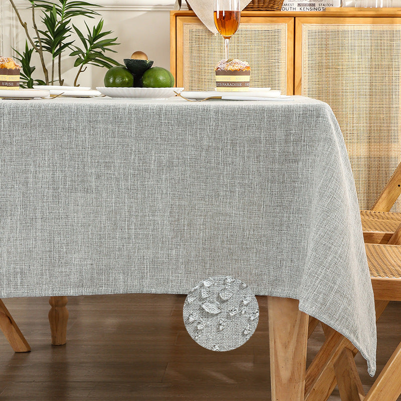 Elegant, waterproof, and dustproof solid-color tablecloth