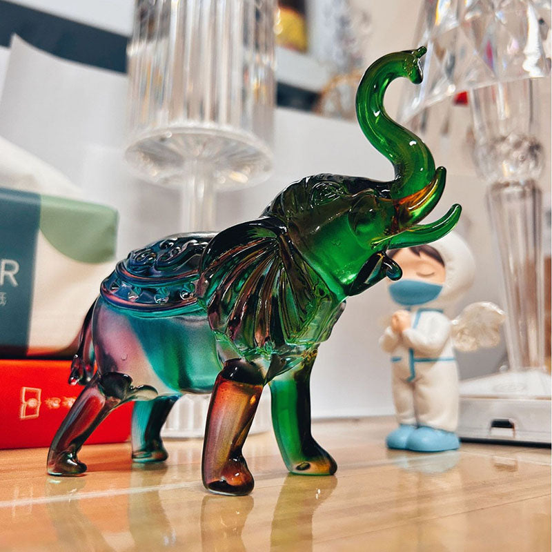 Luxury Rainbow Crystal Elephant – Symbol of Strength, Wisdom & Prosperity