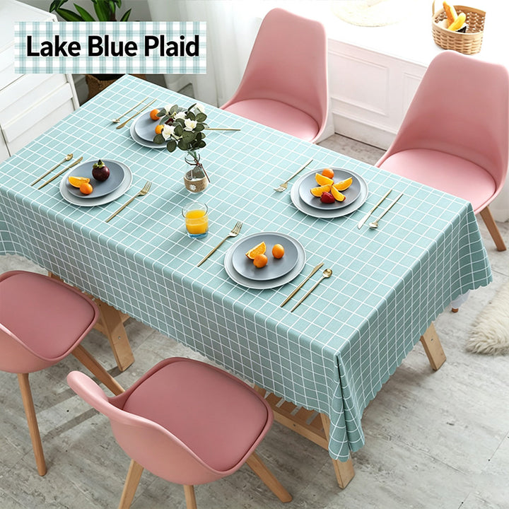 Fresh-style PVC plaid tablecloth