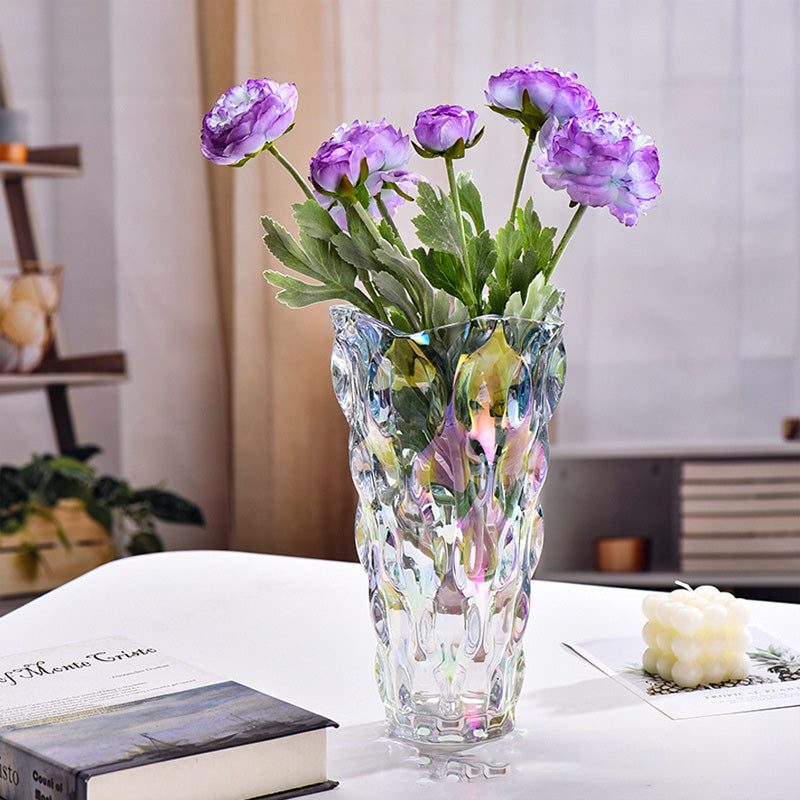 Creative wavy-pattern crystal vase