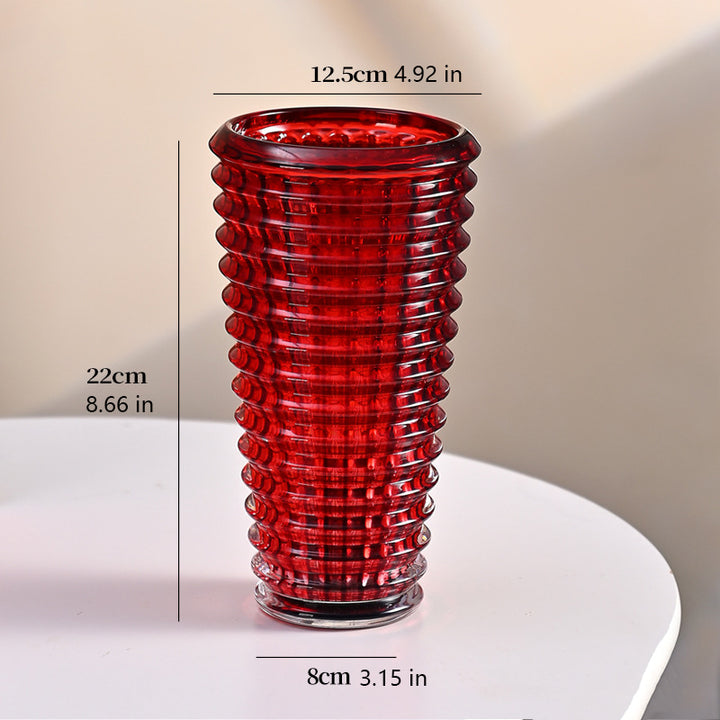 A thick, crystal-clear crystal glass vase.