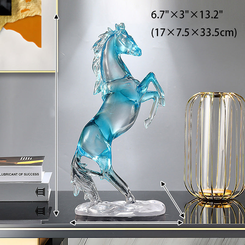 High-end transparent resin horse figurine