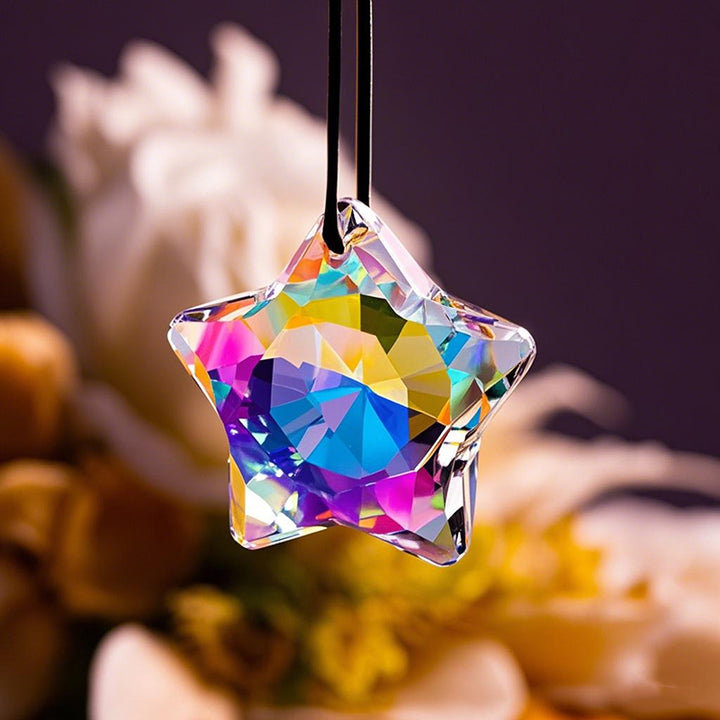 Colored crystal glass necklace