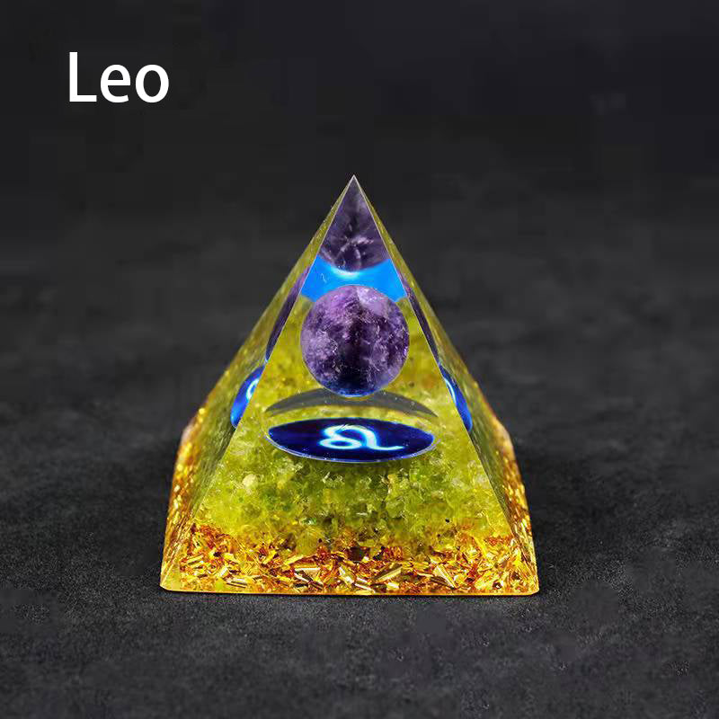 12 Zodiac Sign Resin Crystal Pyramid – Gift for Kids