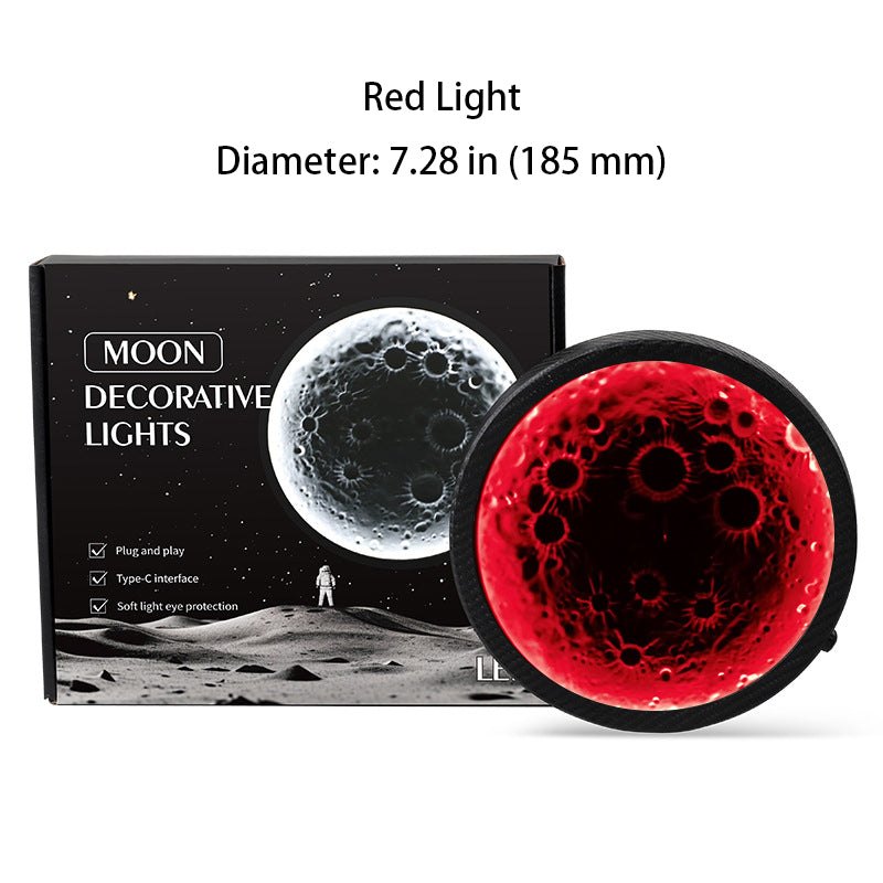 3D Relief Moon-Themed Car Window Decorative Light