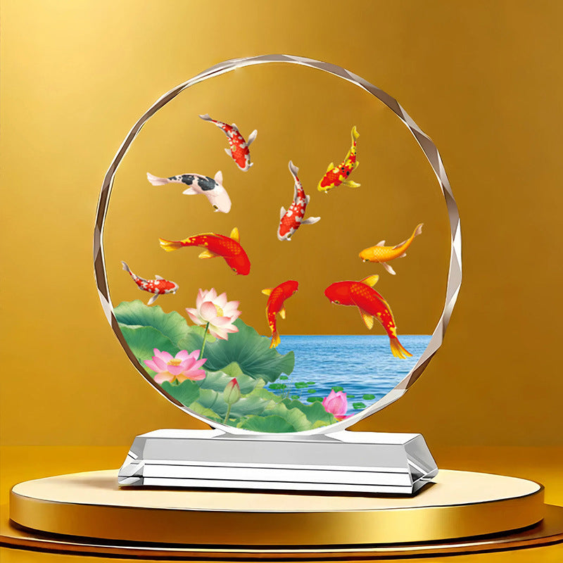 High-End Crystal Fish Desktop Ornament