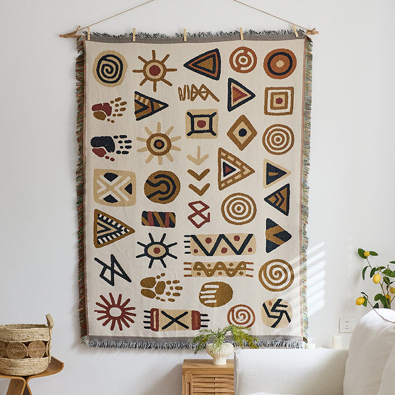 "Instagram-style" fabric wall hanging with cotton tassels