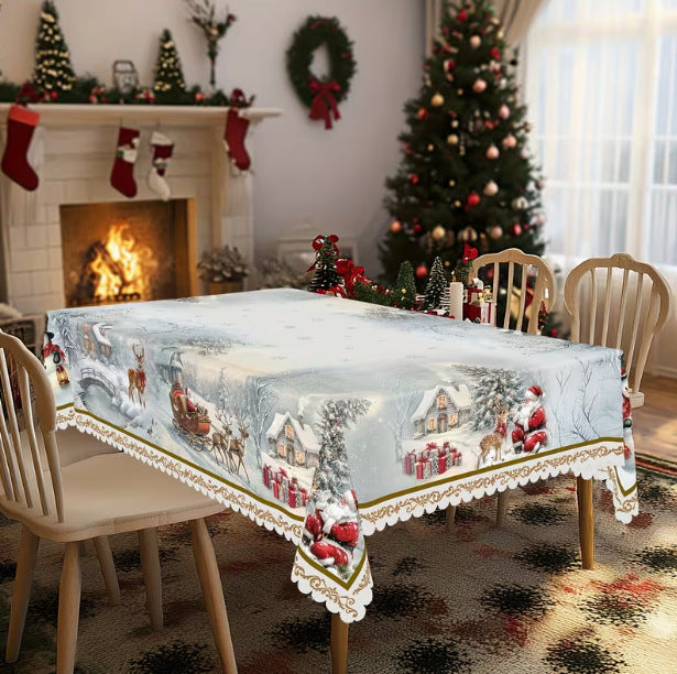 Popular Christmas-themed tablecloth decorations