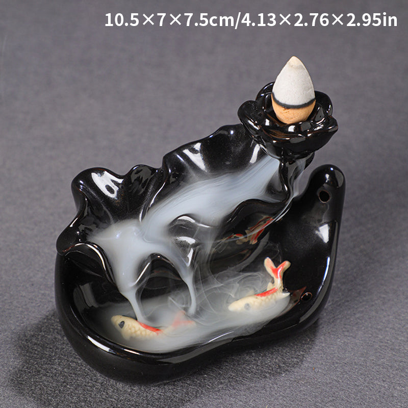 Ceramic Backflow Incense Burner Ornament
