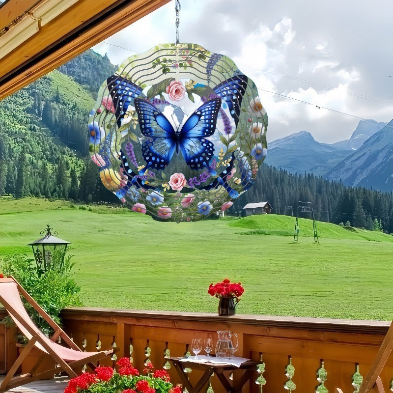 Stainless Steel 3D Visual Mandala Wind Spinner Hanging Ornament
