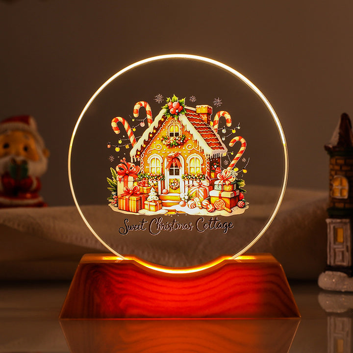 Crystal Holiday Decorative Gift + Small Light-Up Base Night Light
