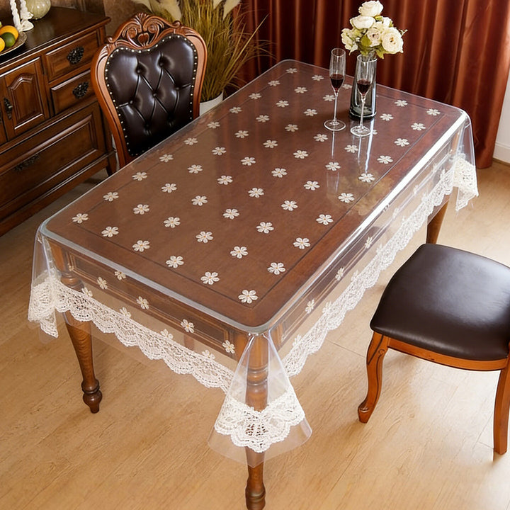 Luxury Transparent Floral Table Protector