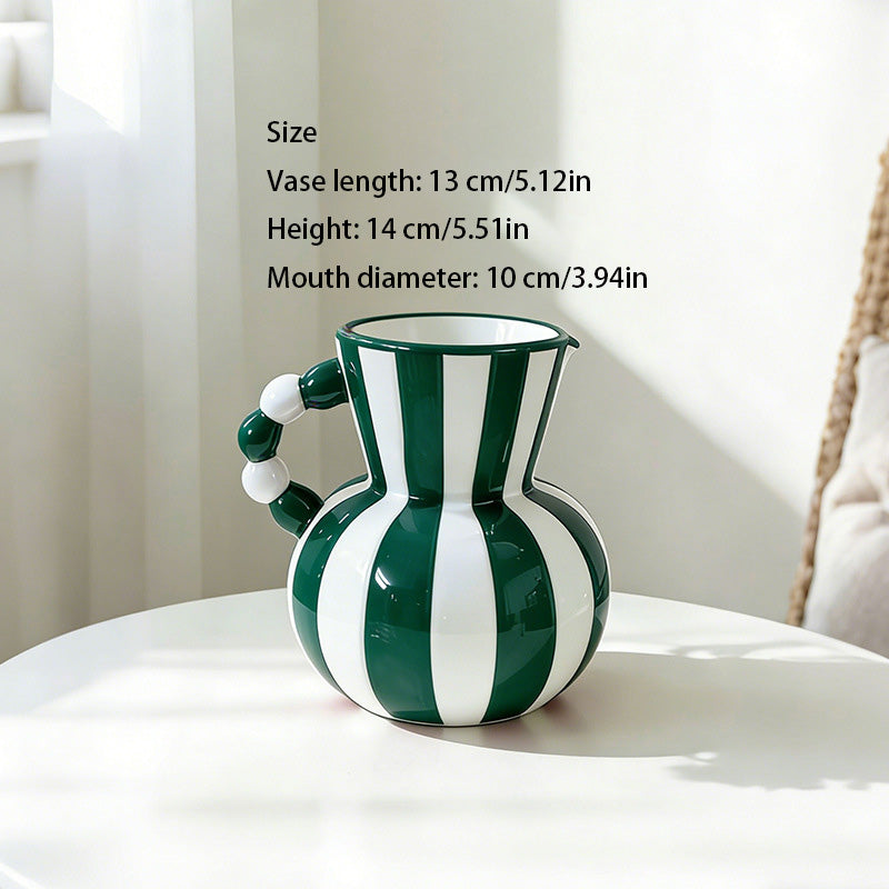 New Nordic-style retro striped ceramic vase