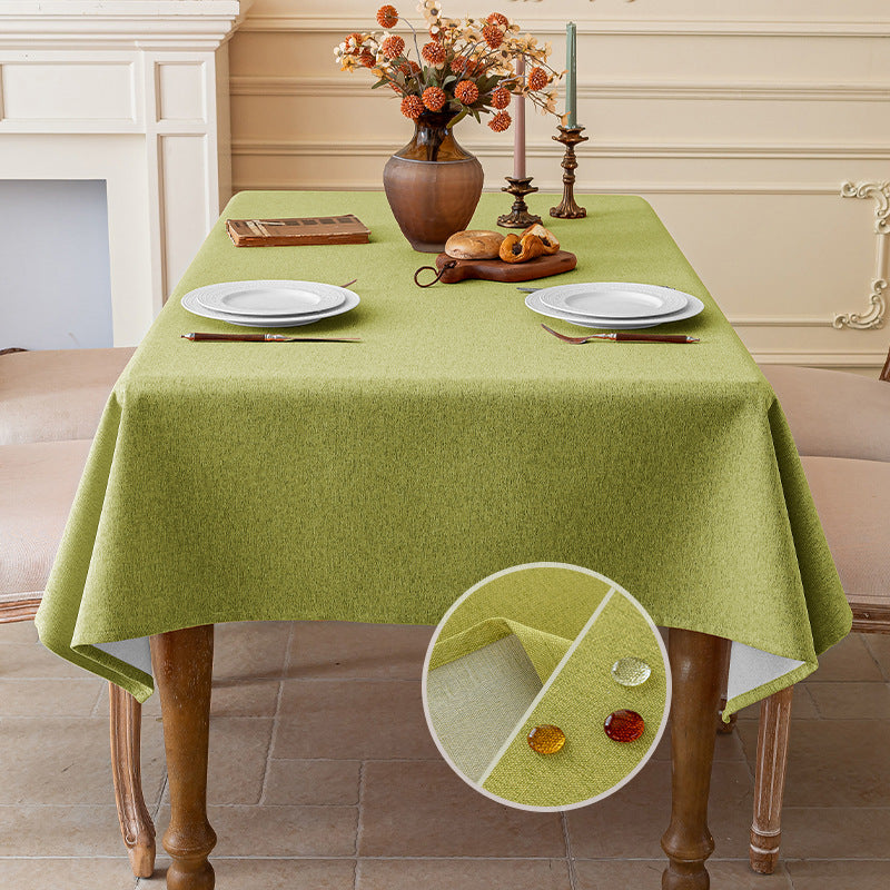 Triple-Protection Solid-Color Cotton-Linen Tablecloth