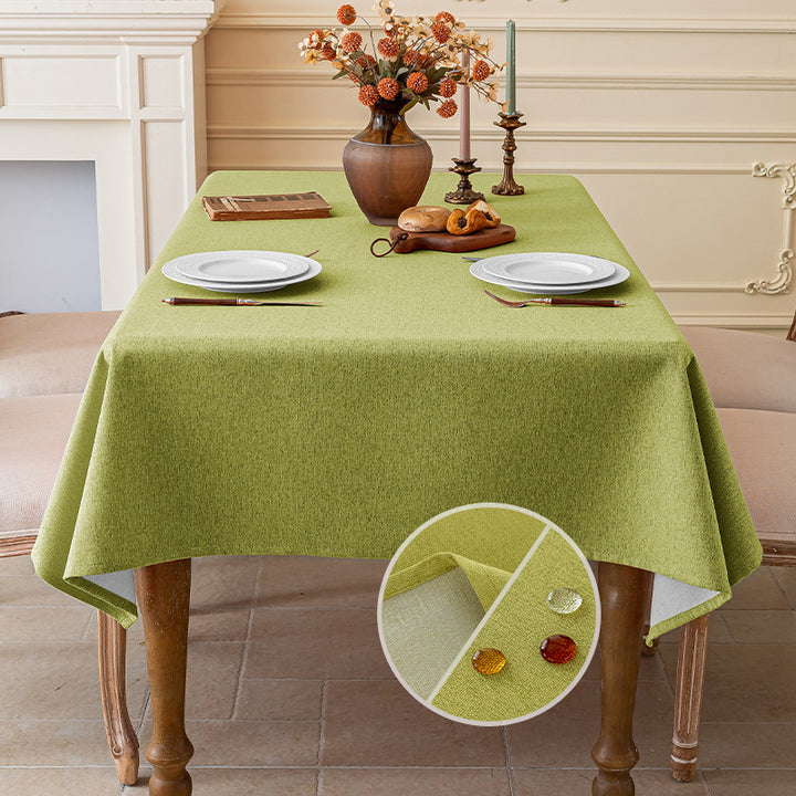 Triple-Protection Solid-Color Cotton-Linen Tablecloth