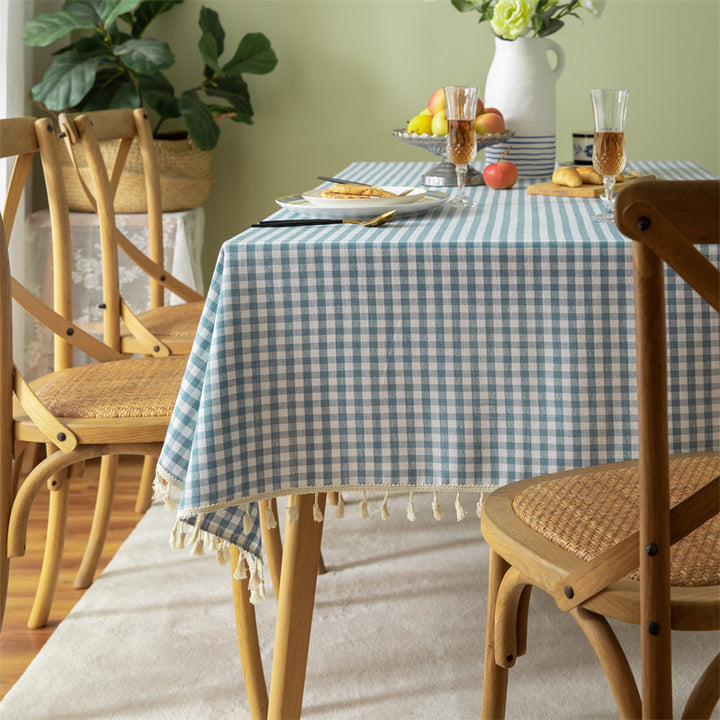 Waterproof and oil-resistant cotton-linen fabric with tassel details