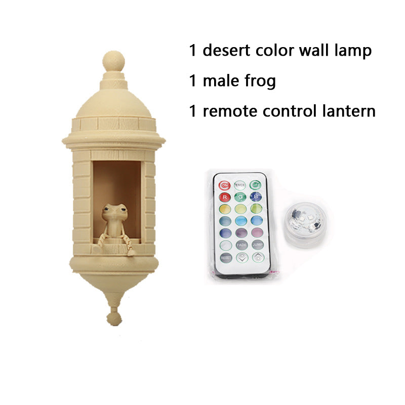 3D Desert-Colored Frog-Shaped Wall Lamp Set
